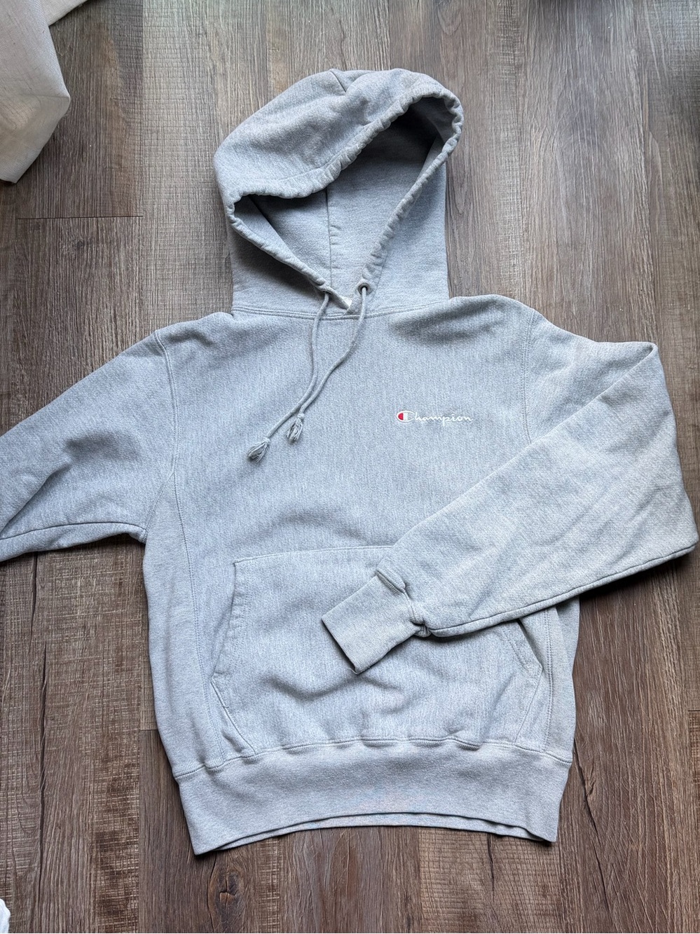 Champion Men's Gray Hoodie Sweatshirt
